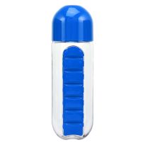Bottle With Built In 7 Day Pill Organiser - Blue