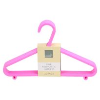 10 Pack Kids Plastic Hangers - Pink