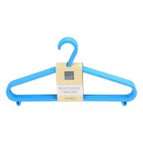 10 Pack Adult Plastic Hangers - Blue