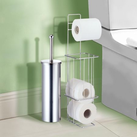 toilet brush and toilet roll holder
